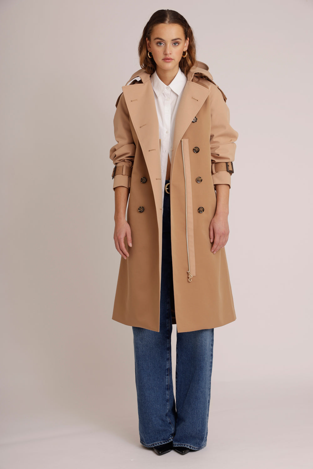 Waterproof Relaxed Fit Trenchcoat  | Beige Two Tone