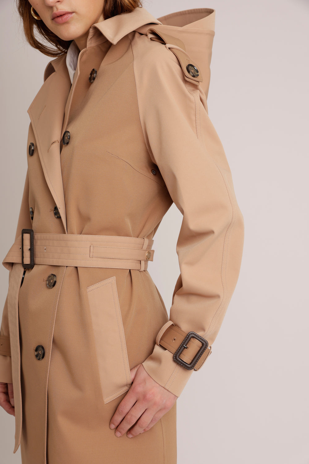 Waterproof Relaxed Fit Trenchcoat  | Beige Two Tone