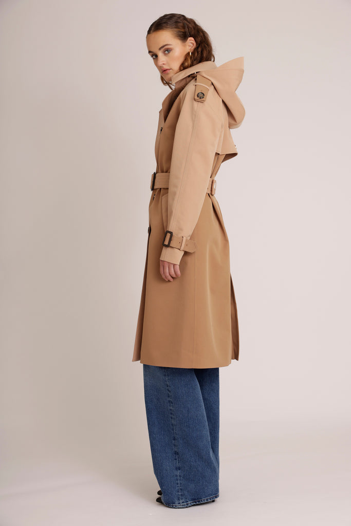 Waterproof Relaxed Fit Trenchcoat  | Beige Two Tone