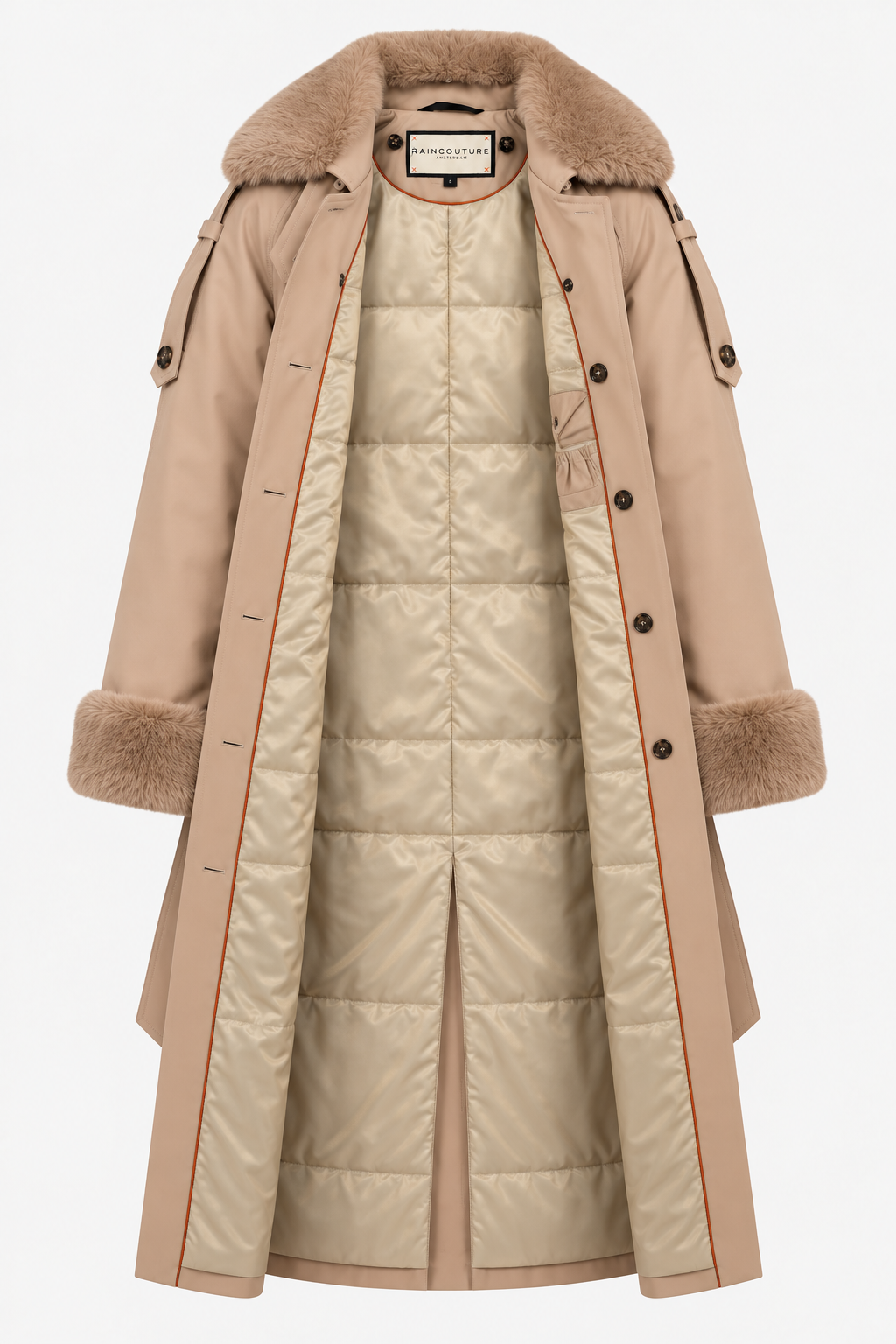 Waterproof Puffer Trench | Beige