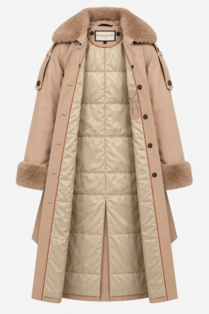 Waterproof Puffer Trench | Beige