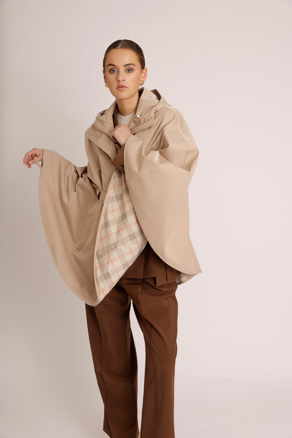 Waterproof Poncho Cape  | Beige