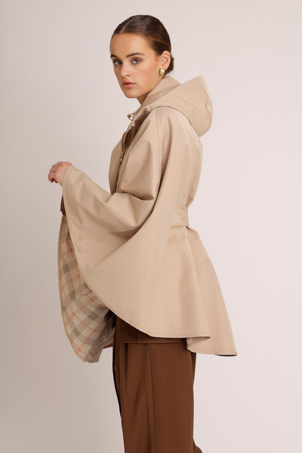 Waterproof Poncho Cape  | Beige