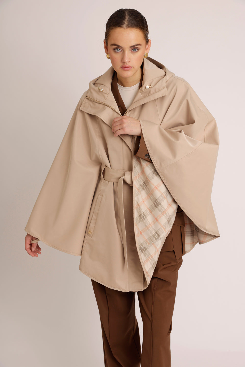 Waterproof Poncho Cape  | Beige