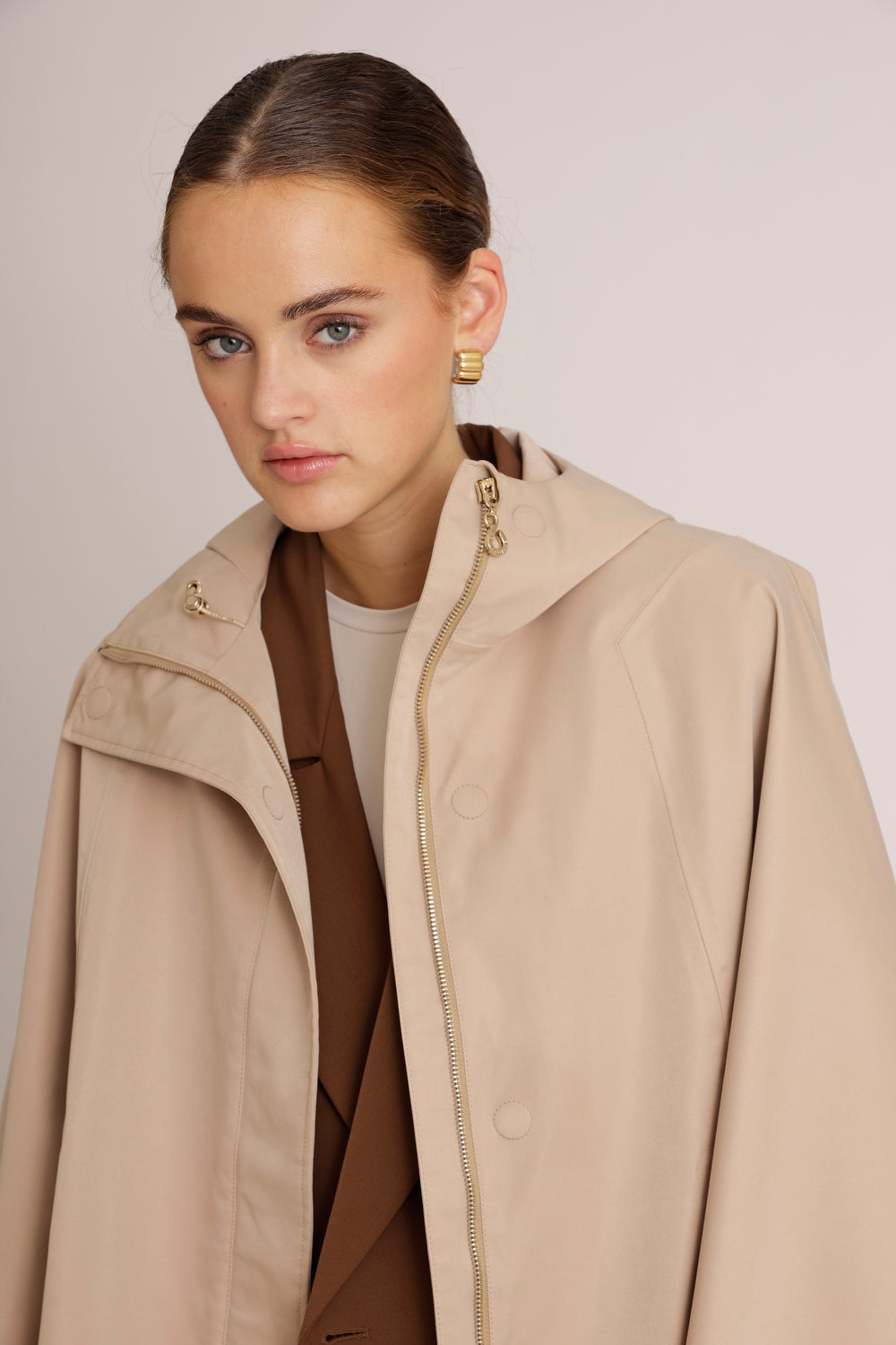 Waterproof Poncho Cape  | Beige