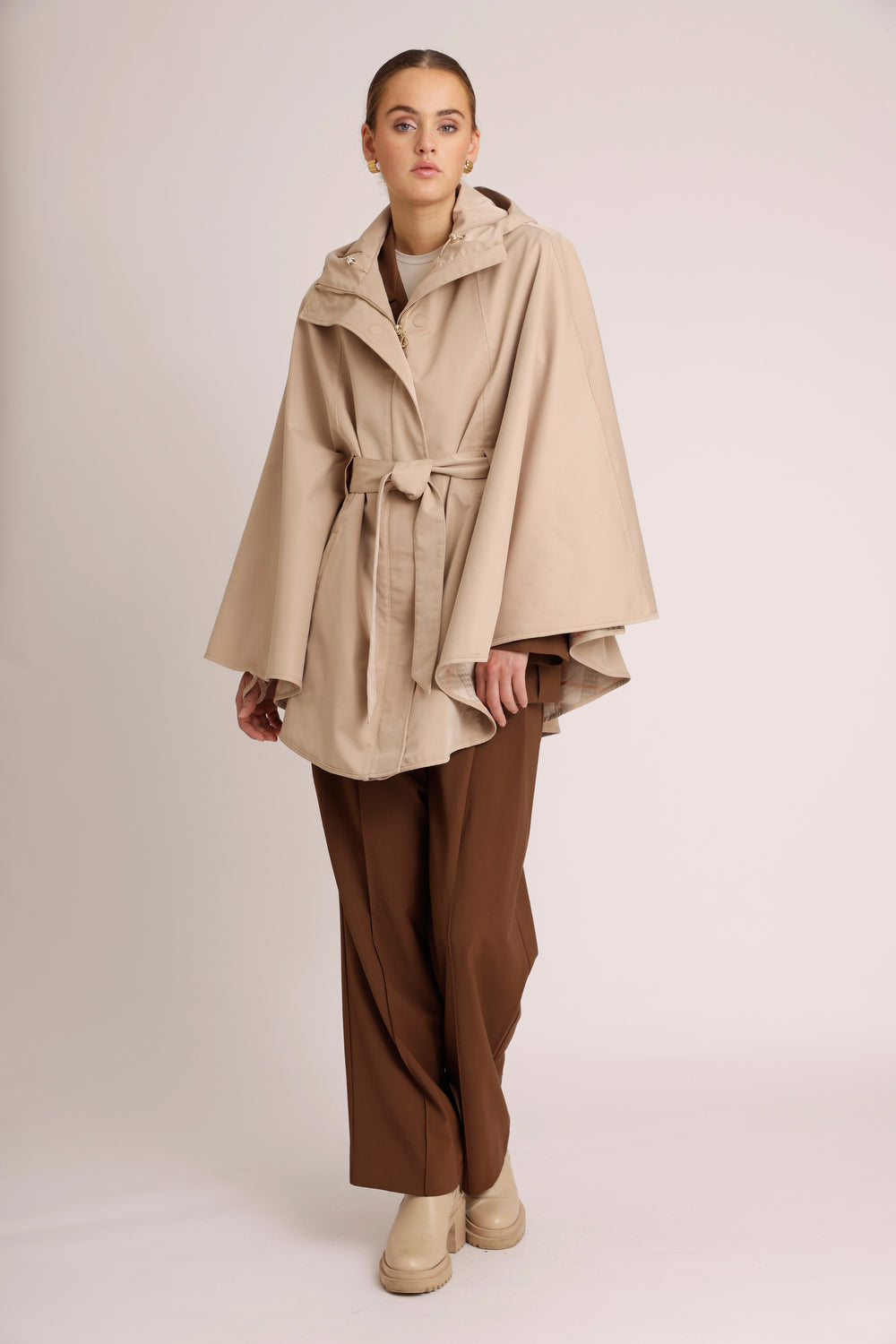 Waterproof Poncho Cape  | Beige