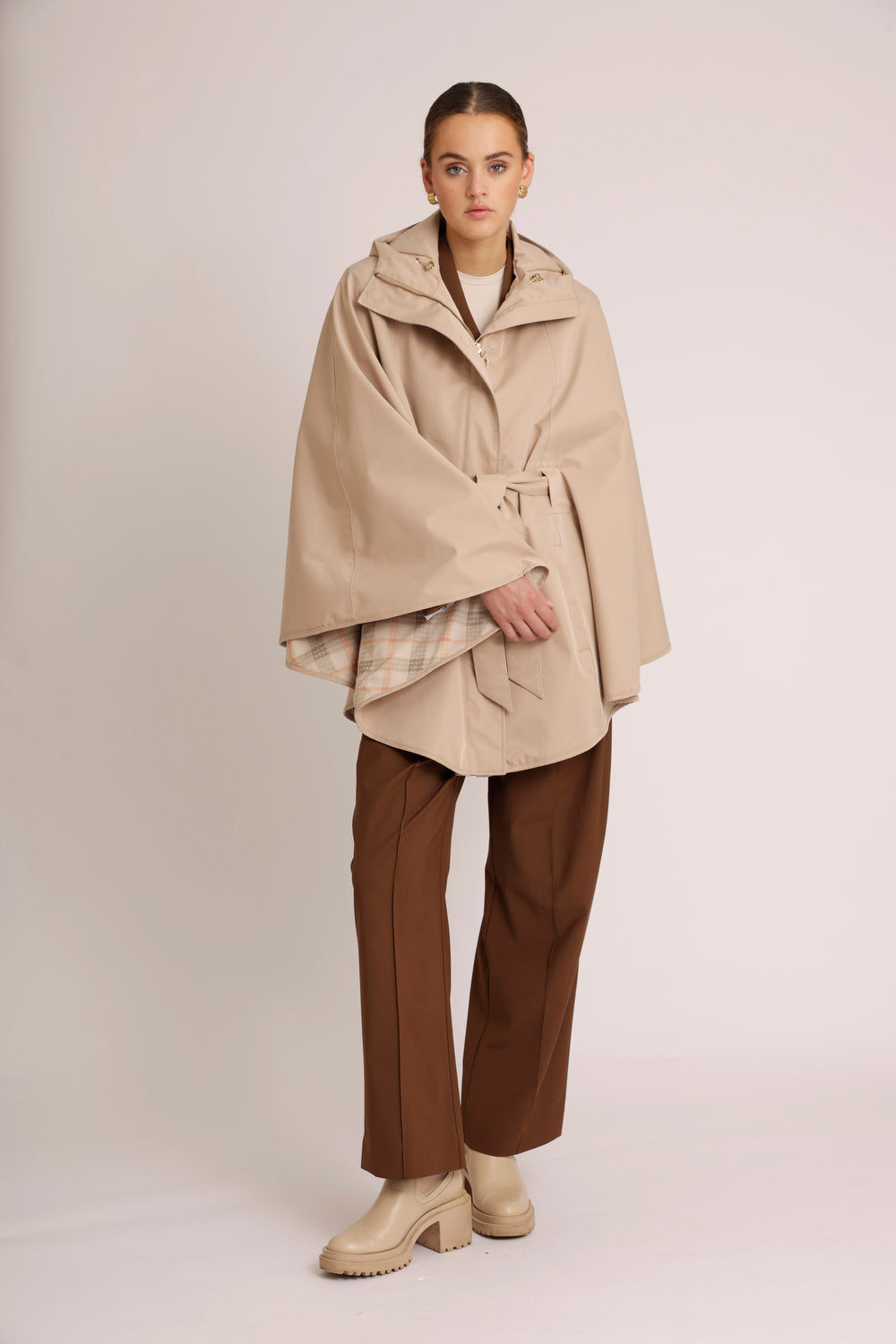 Waterproof Poncho Cape  | Beige