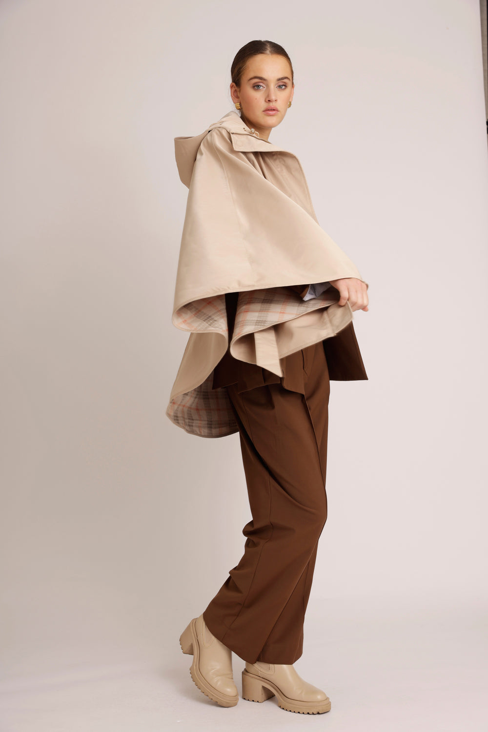 Waterproof Poncho Cape  | Beige