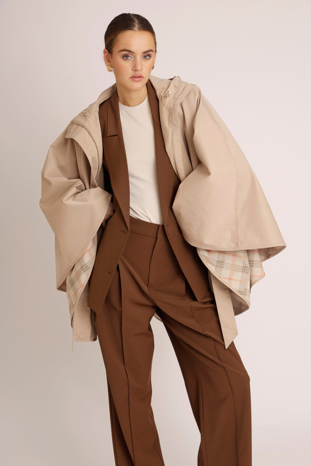 Waterproof Poncho Cape  | Beige