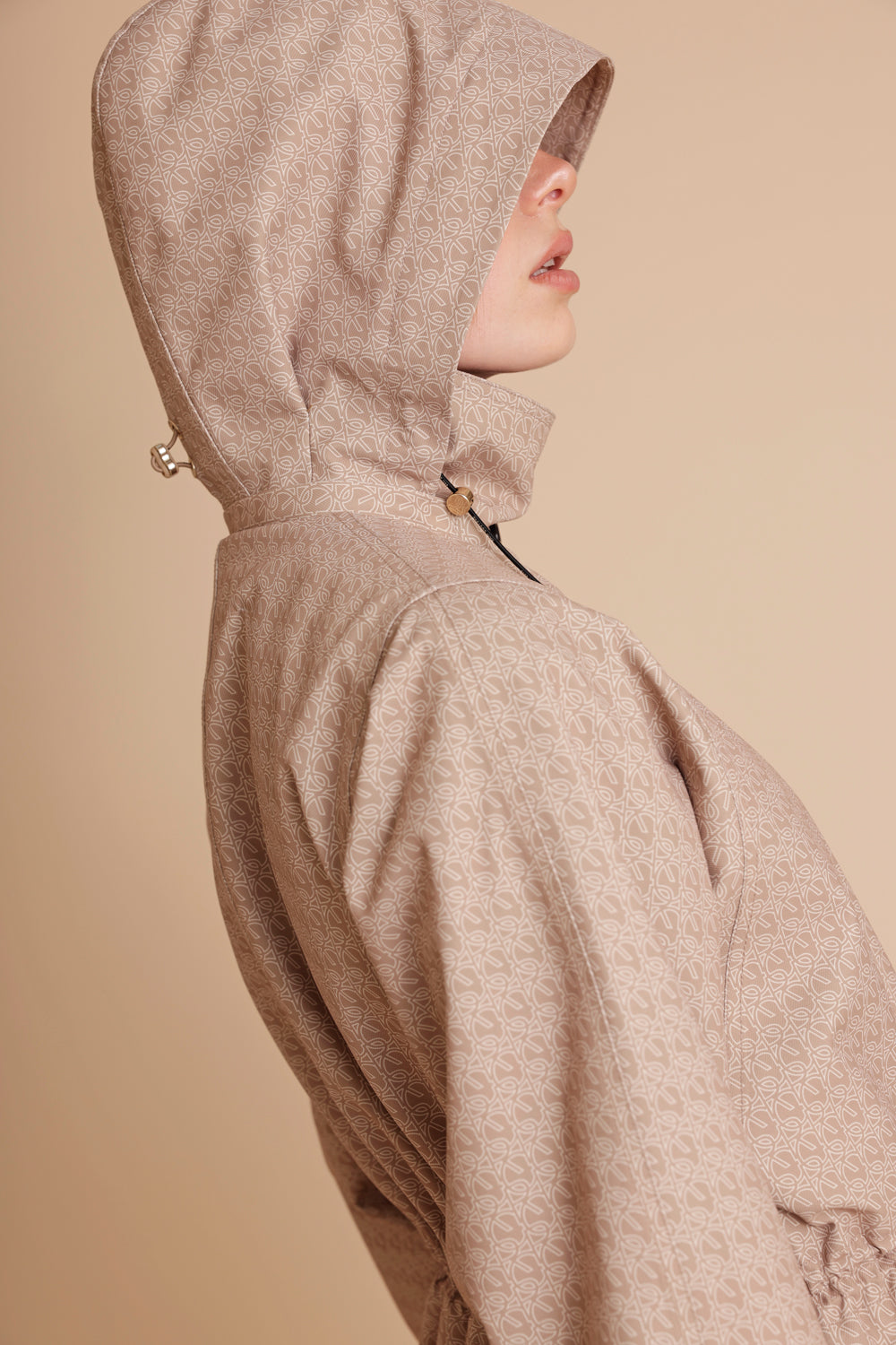 Waterproof Tailored To Fit Poncho Cape  | Beige Monogram