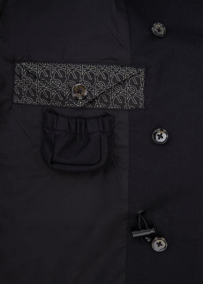 Waterproof Luxury Tailored Poncho | Navy/Black