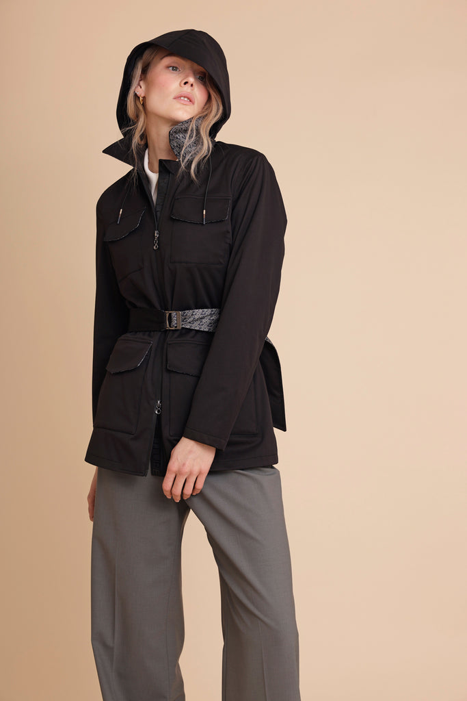 Waterproof Stretchable 4-Pocket Jacket | Blacl