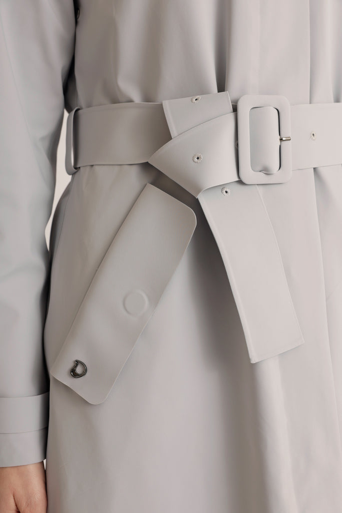 Packable Travel Trench - Sky-Grey