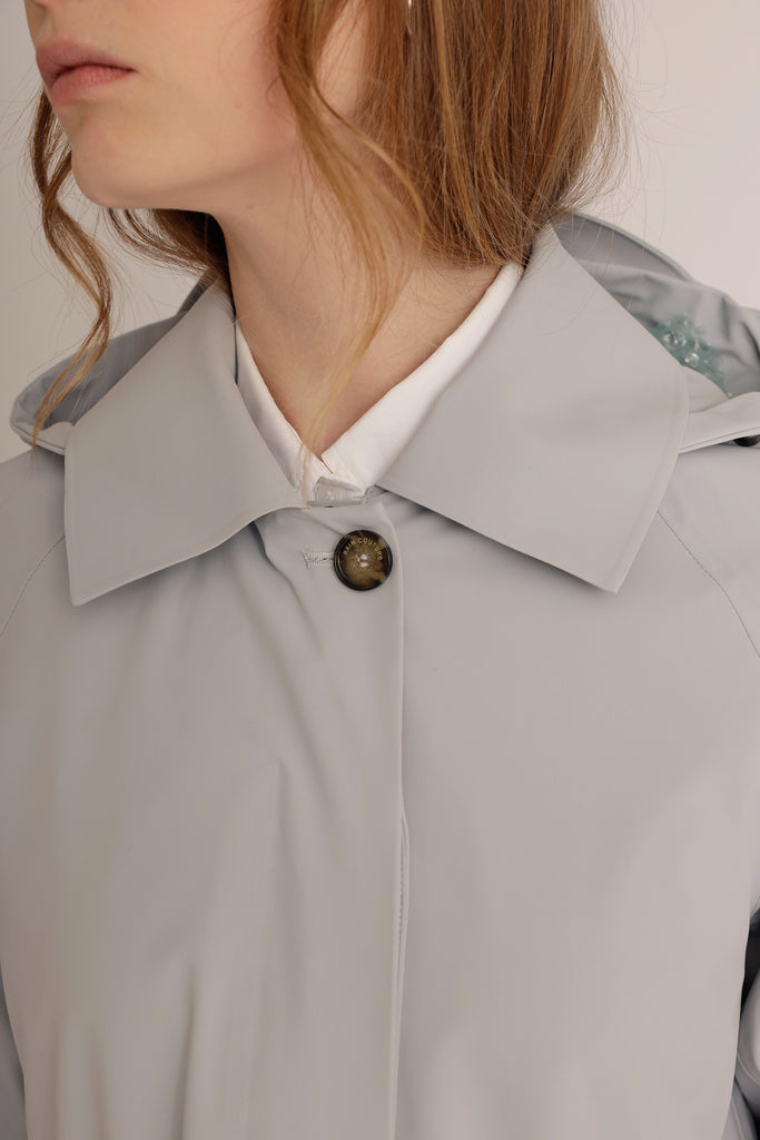 Packable Travel Trench - Sky-Grey