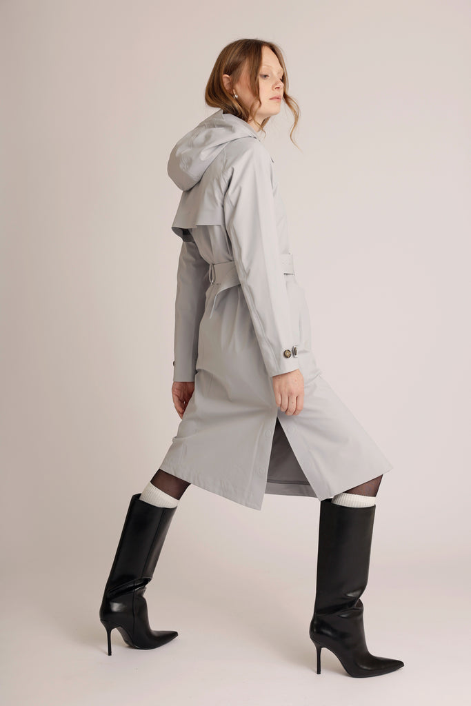 Packable Travel Trench - Sky-Grey