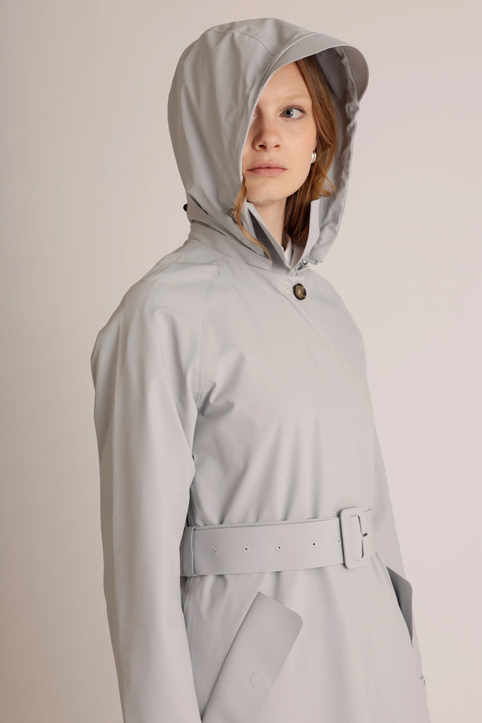 Packable Travel Trench - Sky-Grey