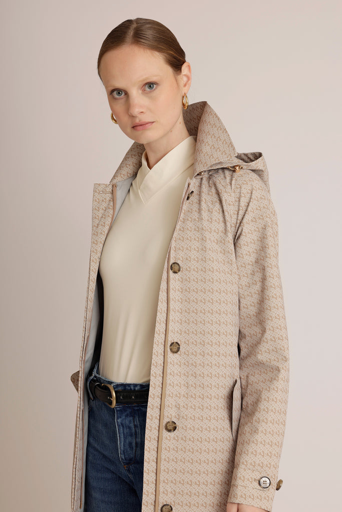 Packable Travel Trench - Beige Monogram