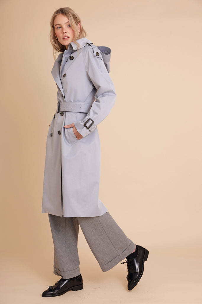 Waterproof Timeless Trench - Glacier Blue