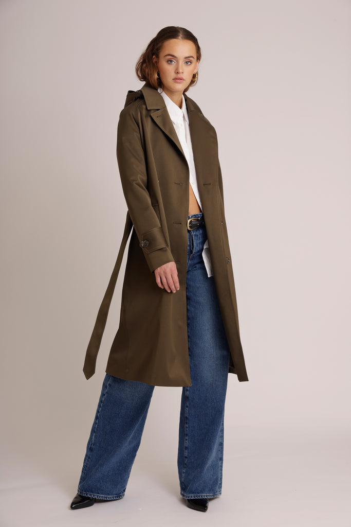 The Straight Trench - Satin Green