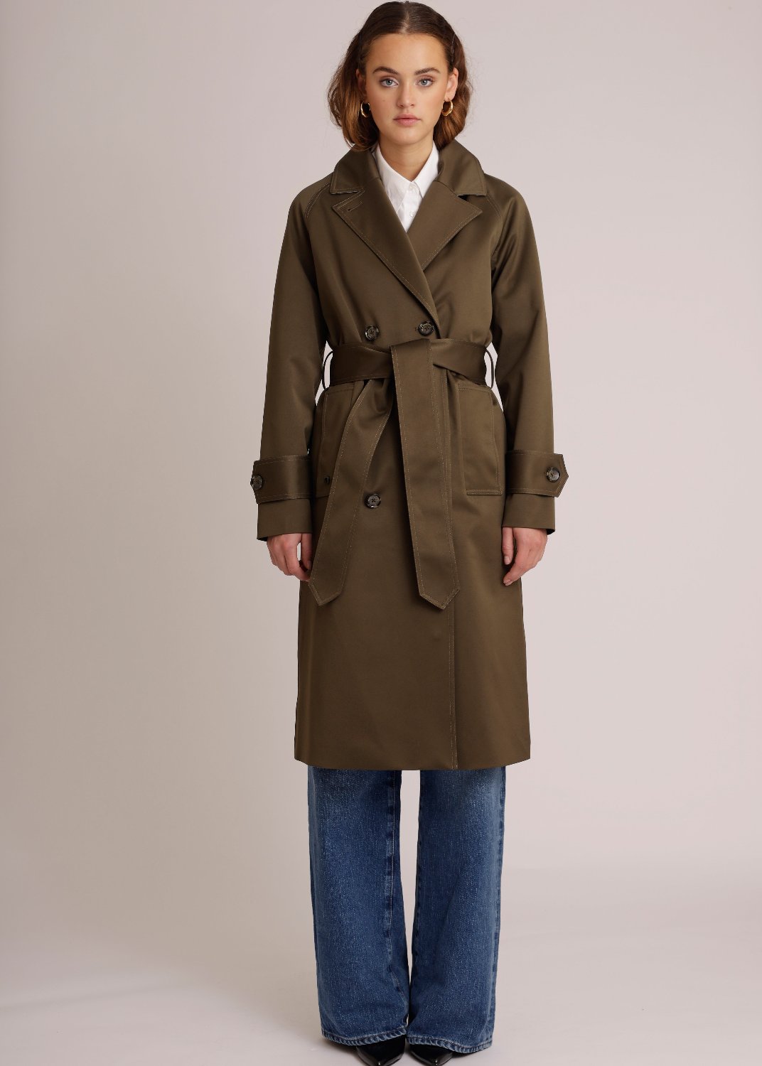 The Straight Trench - Satin Green