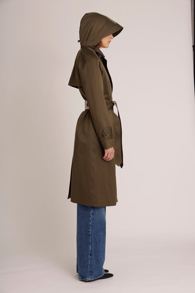 The Straight Trench - Satin Green