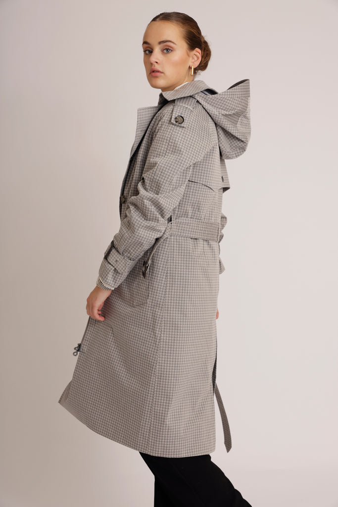 Waterproof Timeless Trench - Gray Check