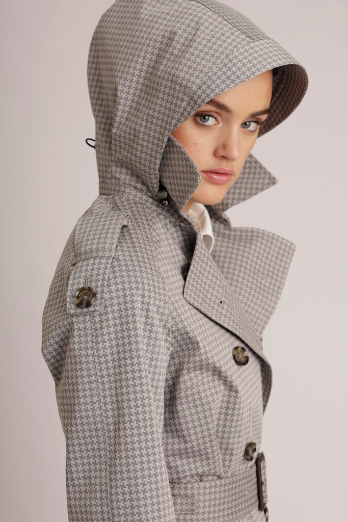 Waterproof Timeless Trench - Gray Check