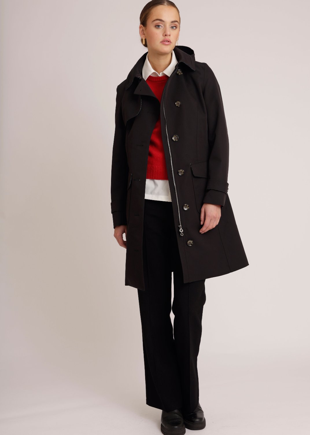 Waterproof Tailored Trenchcoat - Black