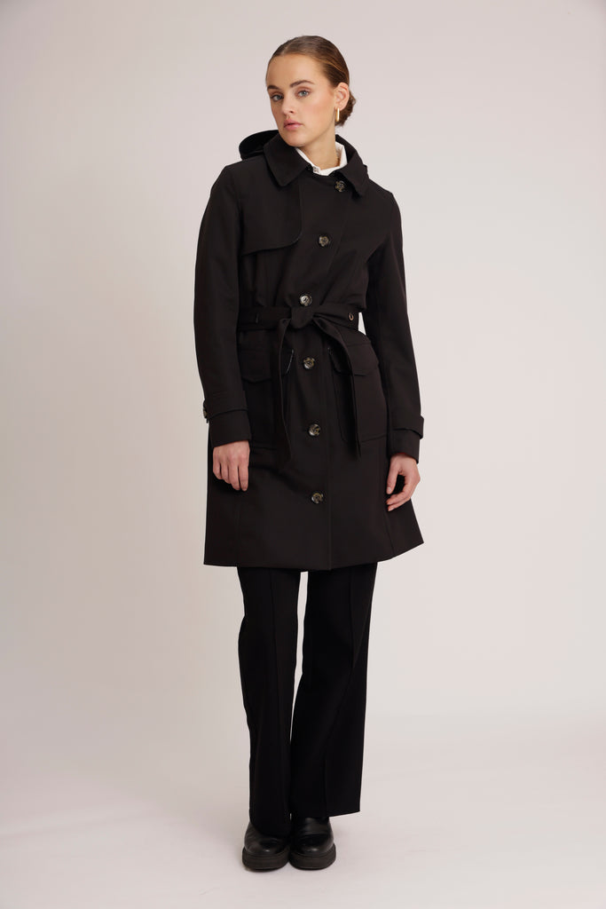 Waterproof Tailored Trenchcoat - Black