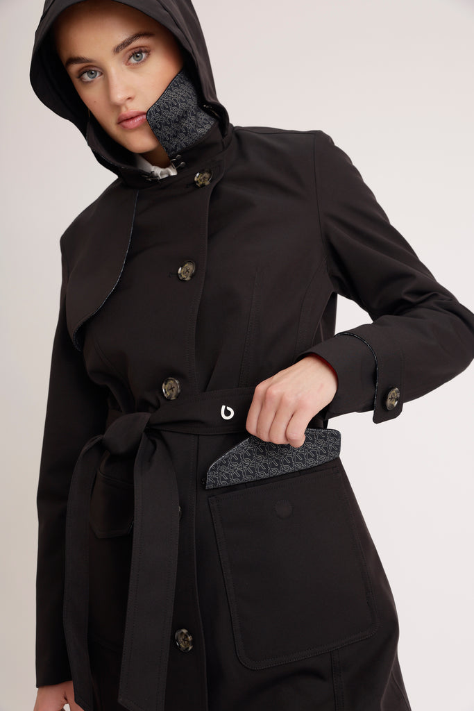 Waterproof Tailored Trenchcoat - Black