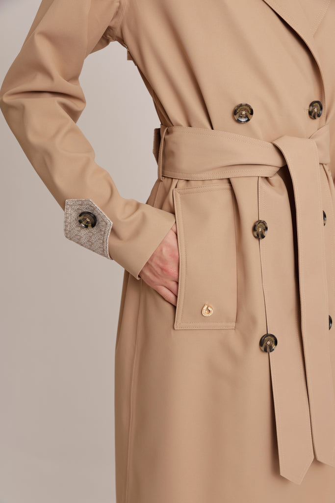 Waterproof Straight Trench - Beige Lightweight