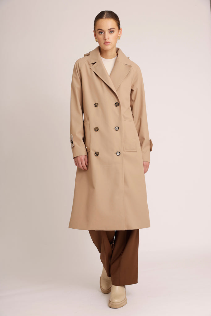 Waterproof Straight Trench - Beige Lightweight