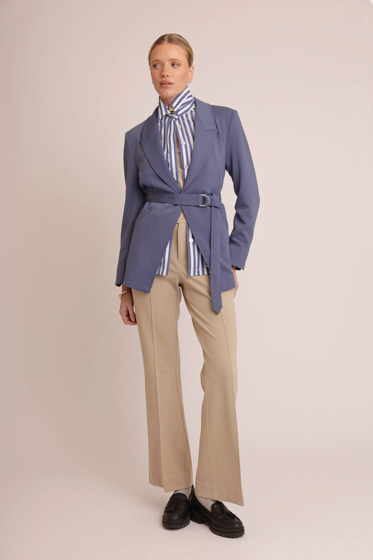 Wrinkle-Free Stretch Blazer | Mid-Blue