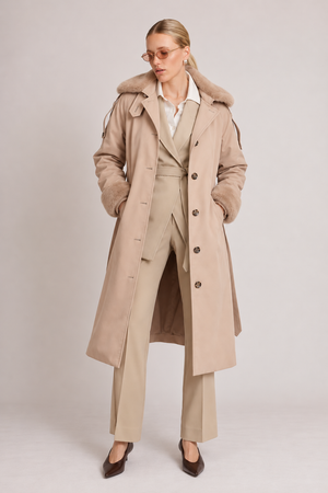 Waterproof Puffer Trench | Beige