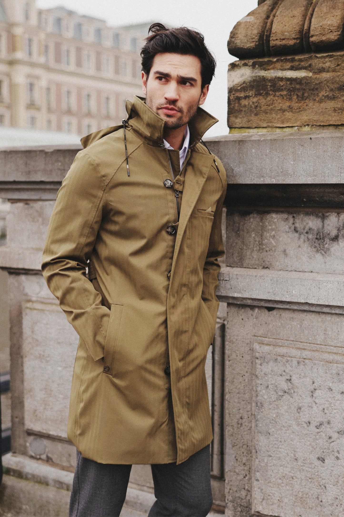 Waterproof Straight Fit Trenchcoat  | Green