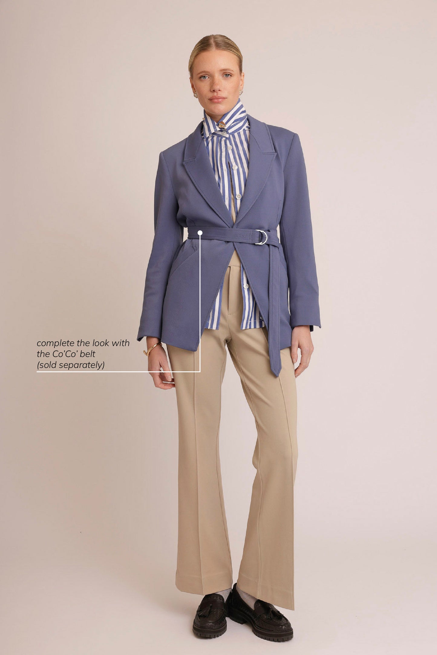 Wrinkle-Free Stretch Blazer | Mid-Blue