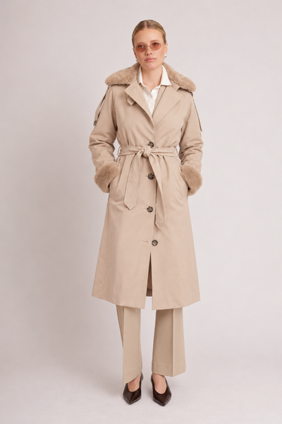 Waterproof Puffer Trench | Beige