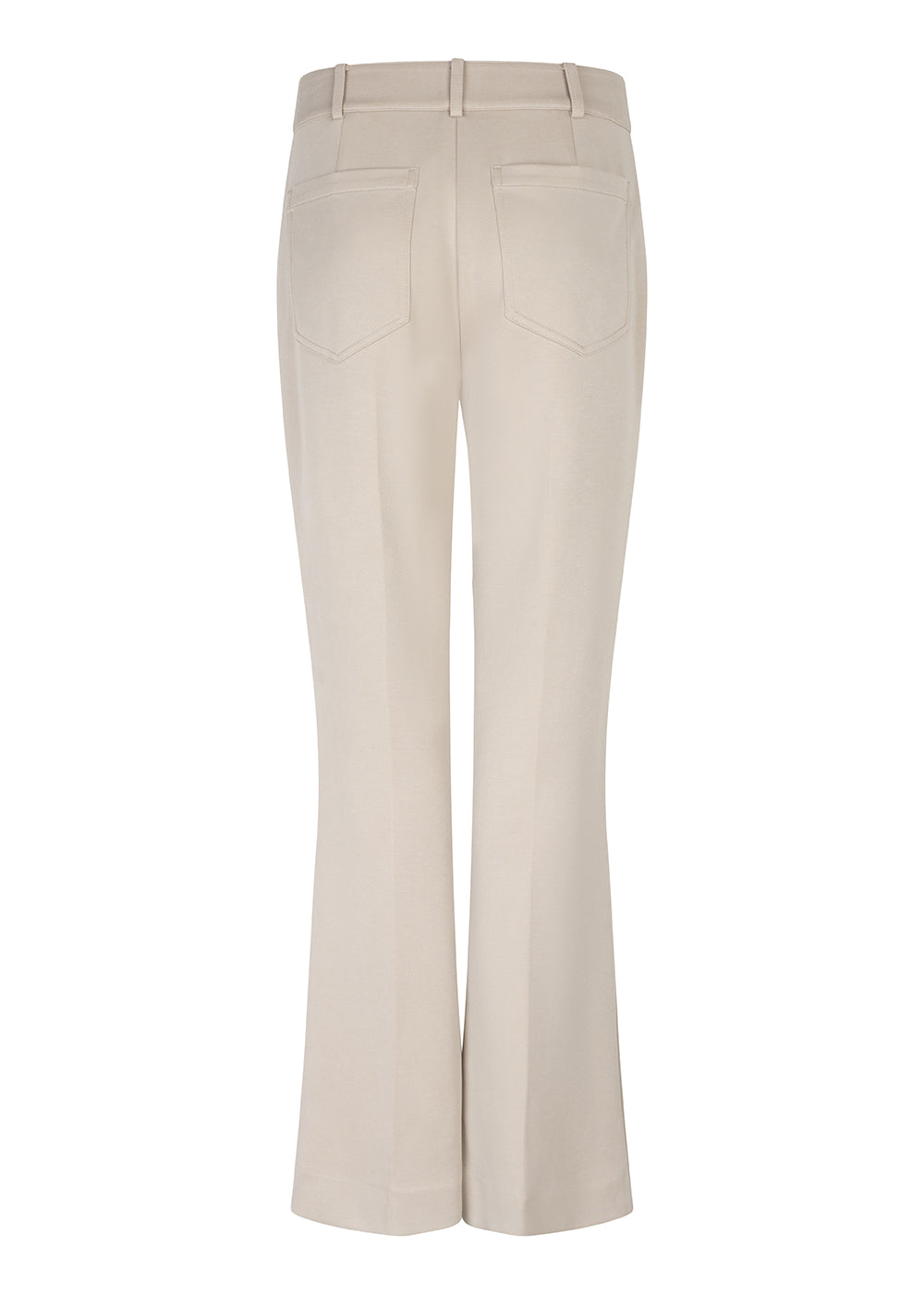 Wrinkle-Free Flared Stretchable Trousers | Beige