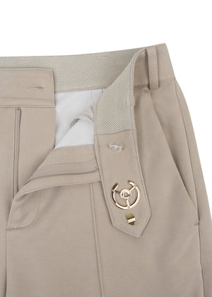 Wrinkle-Free Flared Stretchable Trousers | Beige