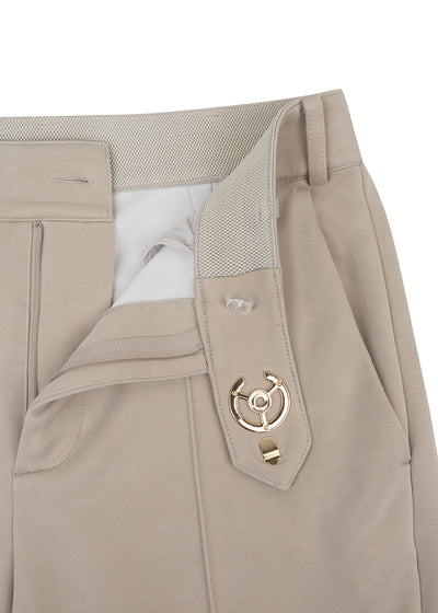 Wrinkle-Free Flared Stretchable Trousers | Beige