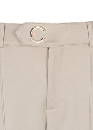 Wrinkle-Free Flared Stretchable Trousers | Beige