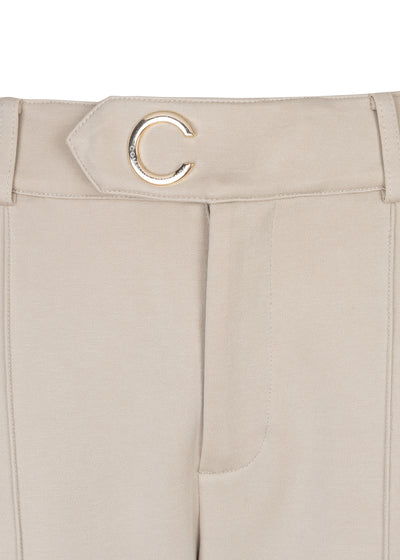 Wrinkle-Free Flared Stretchable Trousers | Beige