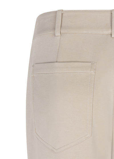 Wrinkle-Free Flared Stretchable Trousers | Beige