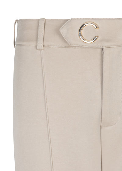 Wrinkle-Free Flared Stretchable Trousers | Beige
