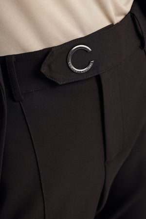 Kreukvrije Flared Stretch Pantalon | Zwart