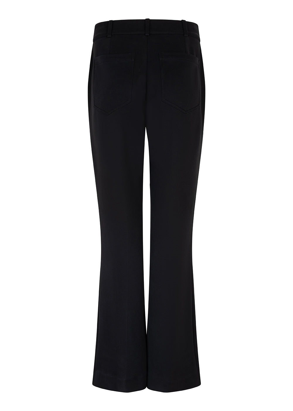 Kreukvrije Flared Stretch Pantalon | Zwart