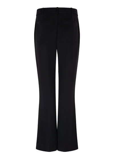 Kreukvrije Flared Stretch Pantalon | Zwart