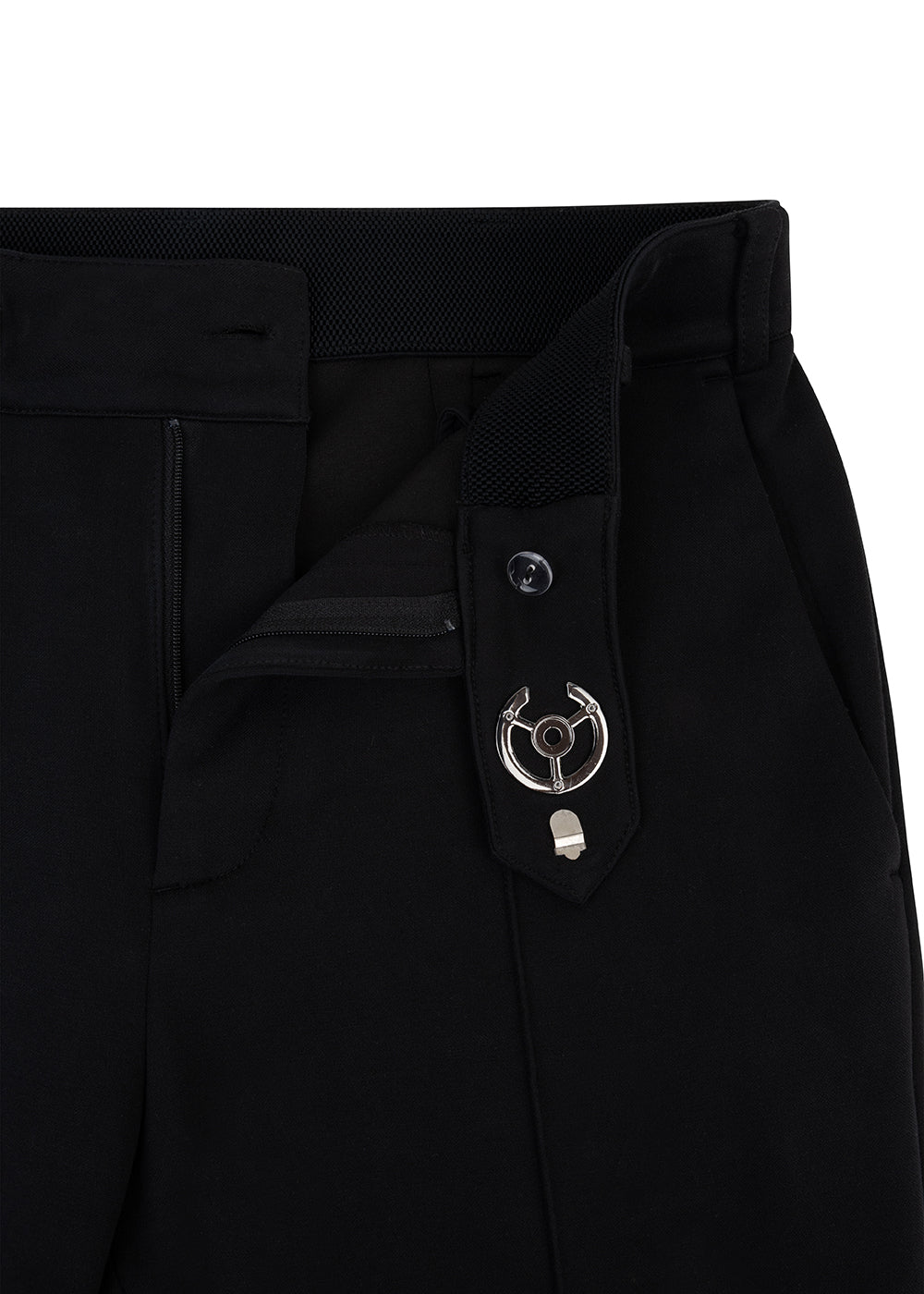 Kreukvrije Flared Stretch Pantalon | Zwart