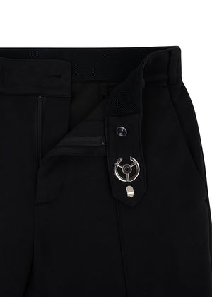 Kreukvrije Flared Stretch Pantalon | Zwart