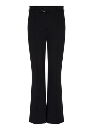 Kreukvrije Flared Stretch Pantalon | Zwart